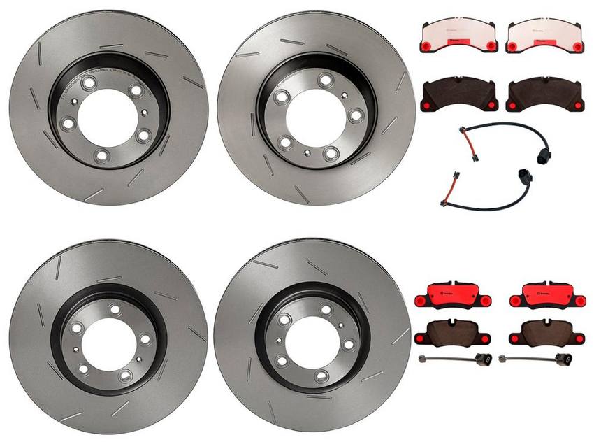 Porsche Brakes Kit - Pads & Rotors Front and Rear (360mm/330mm) (Ceramic) 7P0698151C - Brembo 3808458KIT